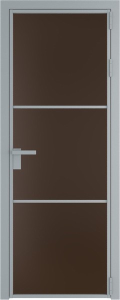 Алюминиевая дверь Profil Doors 13 AG Серебро Монохром шоколад