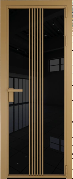 Алюминиевая дверь Profil Doors 18 AG Золото Черный триплекс
