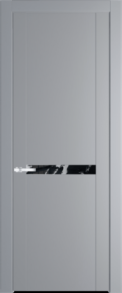 Межкомнатная дверь Profil Doors 1.4 P Нефи черный узор серебро Смоки (RAL 870-02)
