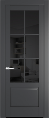 Межкомнатная дверь Profil Doors 4.2.2 (p.6) Графит (Pantone 425С) Черное тонированное
