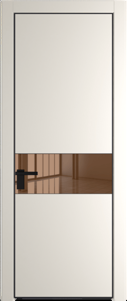 Межкомнатная дверь Profil Doors 17 PA Черный матовый RAL9005 Зеркало Bronza Перламутр белый