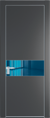 Межкомнатная дверь Profil Doors 17 PA Серебро Зеркало Blue Графит (Pantone 425С)