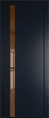 Межкомнатная дверь Profil Doors 18 PA Черный матовый Зеркало бронзовое Нэви Блу (RAL 7016)