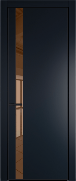 Межкомнатная дверь Profil Doors 18 PA Черный матовый Зеркало бронзовое Нэви Блу (RAL 7016)