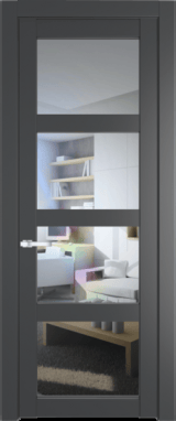 Межкомнатная дверь Profil Doors 1.4.2 PD Прозрачное Графит (Pantone 425С)