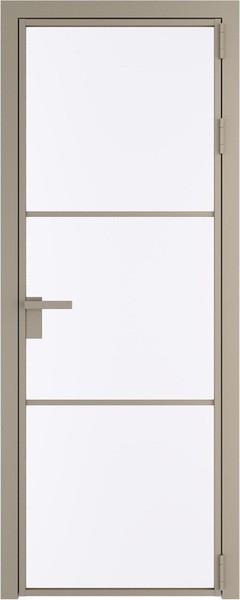 Алюминиевая дверь Profil Doors 13 AG Никель матовый Монохром белый просветленный