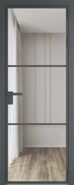 Алюминиевая дверь Profil Doors 13 AG Серая ночь Прозрачное