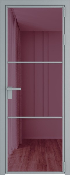 Алюминиевая дверь Profil Doors 13 AG Серебро Фиолетовое шпион