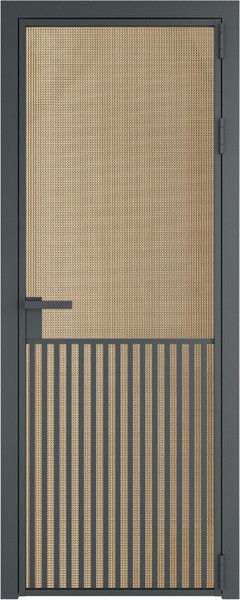 Алюминиевая дверь Profil Doors 15 AG Серая ночь Кризет Золото