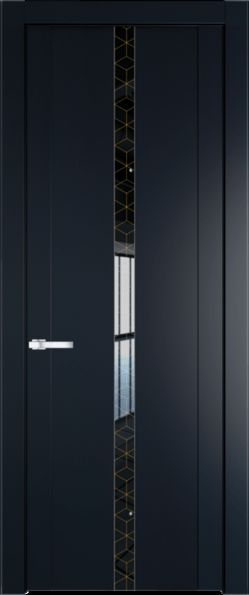 Межкомнатная дверь Profil Doors 1.8 P Лоран узор золото Нэви Блу (RAL 7016)