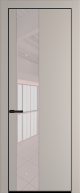 Межкомнатная дверь Profil Doors 19 PE Lacobel Перламутровый лак Сэнд Черный матовый RAL9005