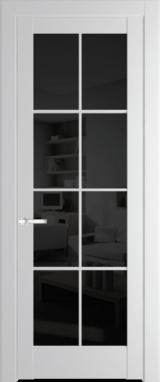Межкомнатная дверь Profil Doors 4.1.2 (p.8) Крем Вайт (RAL 120-02) Черное тонированное