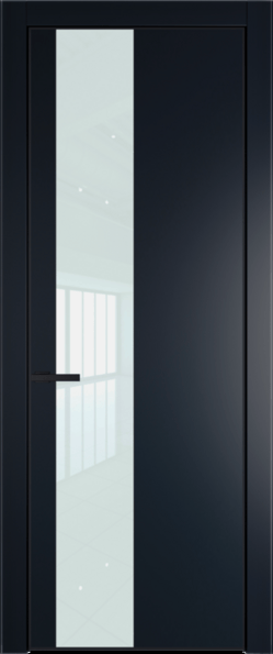 Межкомнатная дверь Profil Doors Orange 19 PE.O Белый лак Нэви Блу (RAL 7016) Черный матовый RAL9005