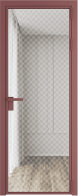 Алюминиевая дверь Profil Doors 1 AG Красный антрацит Ромб белый