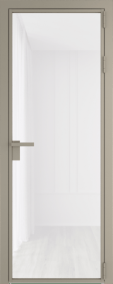 Алюминиевая дверь Profil Doors 1 AG Никель матовый Белый триплекс