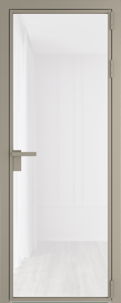 Алюминиевая дверь Profil Doors 1 AG Никель матовый Белый триплекс