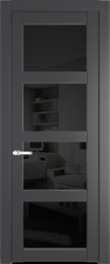 Межкомнатная дверь Profil Doors 1.4.2 PD Черное тонированное Графит (Pantone 425С)