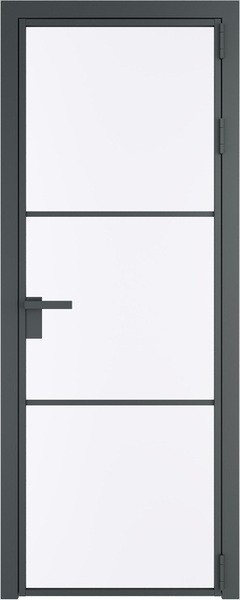 Алюминиевая дверь Profil Doors 13 AG Серая ночь Монохром белый просветленный