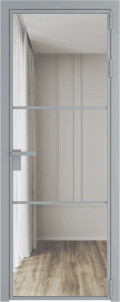 Алюминиевая дверь Profil Doors 13 AG Серебро Прозрачное