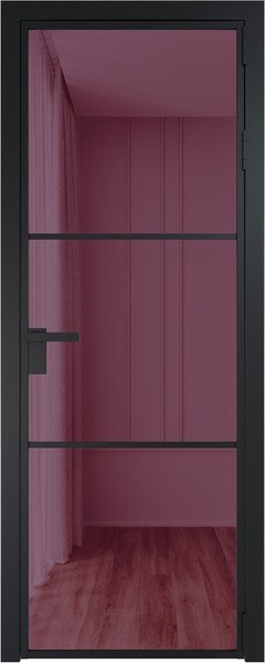 Алюминиевая дверь Profil Doors 13 AG Черный матовый Фиолетовое шпион