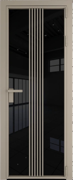 Алюминиевая дверь Profil Doors 18 AG Никель матовый Черный триплекс