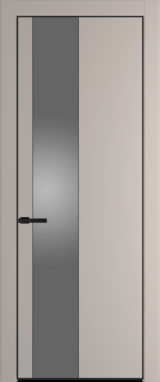 Межкомнатная дверь Profil Doors 19 PE Lacobel Серебряный лак Сэнд Черный матовый RAL9005
