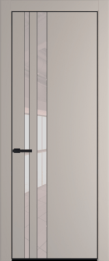 Межкомнатная дверь Profil Doors 20 PA Черный матовый RAL9005 Lacobel Перламутровый лак Сэнд