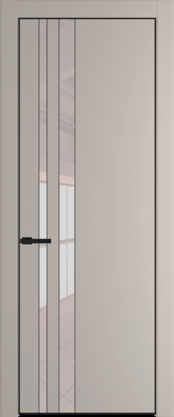 Межкомнатная дверь Profil Doors 20 PA Черный матовый RAL9005 Lacobel Перламутровый лак Сэнд