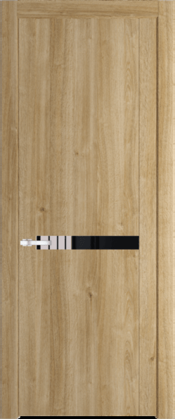 Межкомнатная дверь Profil Doors 1.4 N Lacobel Черный лак Дуб Карамель