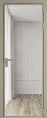 Алюминиевая дверь Profil Doors 1 AG Никель матовый Ромб белый