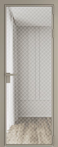 Алюминиевая дверь Profil Doors 1 AG Никель матовый Ромб белый