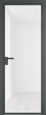 Алюминиевая дверь Profil Doors 1 AG Серая ночь Белый триплекс
