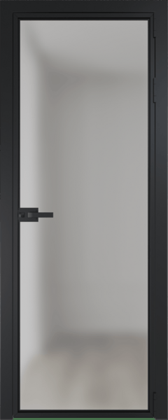 Алюминиевая дверь Profil Doors Orange 1AX.O Зеркало Черный матовый