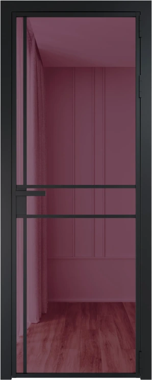 Алюминиевая дверь Profil Doors 9 AG Черный матовый Фиолетовый Шпион