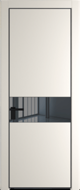 Межкомнатная дверь Profil Doors 17 PA Черный матовый RAL9005 Зеркало Grey Перламутр белый