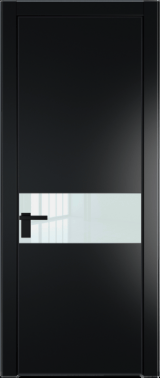 Межкомнатная дверь Profil Doors 17 PA Черный матовый RAL9005 Lacobel Белый лак Блэк