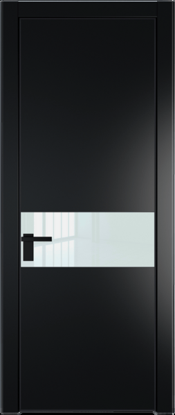 Межкомнатная дверь Profil Doors 17 PA Черный матовый RAL9005 Lacobel Белый лак Блэк