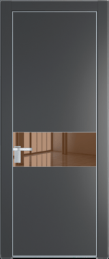 Межкомнатная дверь Profil Doors 17 PA Серебро Зеркало Bronza Графит (Pantone 425С)