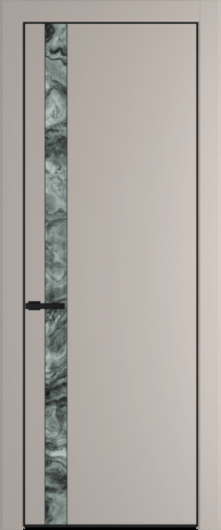 Межкомнатная дверь Profil Doors 18 PA Черный матовый RAL9005 Атриум серебро Сэнд