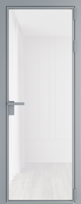 Алюминиевая дверь Profil Doors 1 AG Серебро Белый триплекс