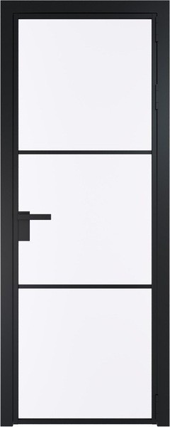 Алюминиевая дверь Profil Doors 13 AG Черный матовый Монохром белый просветленный