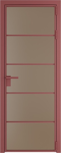Алюминиевая дверь Profil Doors 14 AG Красный антрацит Монохром капучино