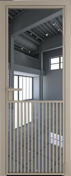 Алюминиевая дверь Profil Doors 15 AG Никель матовый Зеркало