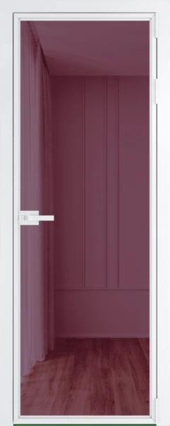 Алюминиевая дверь Profil Doors 1AX Вайт Фиолетовое шпион