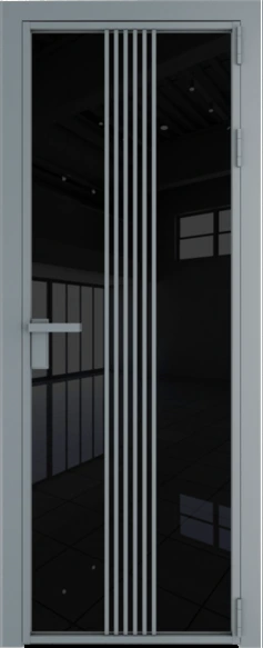 Алюминиевая дверь Profil Doors 18 AG Серебро Черный триплекс