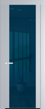 Межкомнатная дверь Profil Doors 1.7 P Зеркало синее Лайт Грей (RAL 870-01)