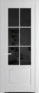 Межкомнатная дверь Profil Doors 4.2.2 (p.6) Крем Вайт (RAL 120-02) Черное тонированное