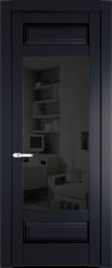 Межкомнатная дверь Profil Doors 4.3.3 PD Нэви Блу (RAL 7016) Черное тонированное