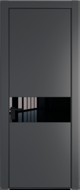 Межкомнатная дверь Profil Doors 17 PA Черный матовый Зеркало Bronza Графит (Pantone 425С)