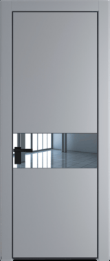 Межкомнатная дверь Profil Doors 17 PA Черный матовый Зеркало Смоки (RAL 870-02)